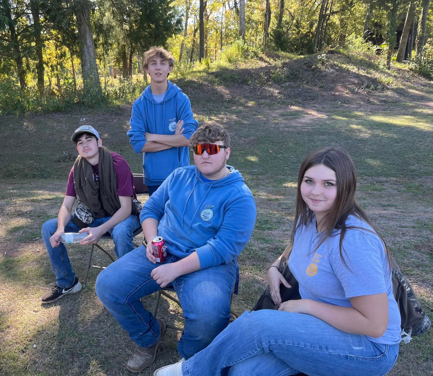 Students gathered outdoors at a chapter event